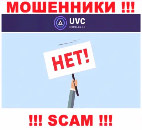 На интернет-портале ворюг UVC Exchange нет ни слова о регуляторе компании