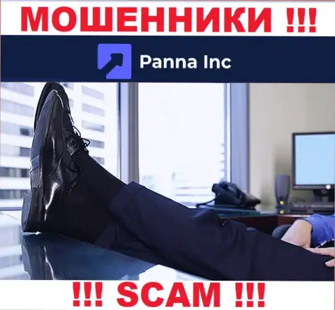 Никаких данных о своем прямом руководстве, internet-мошенники PannaInc Com не сообщают