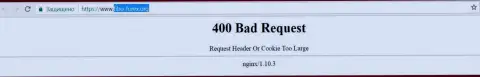 Официальный сайт форекс компании Фибо Груп Лтд несколько суток вне доступа и выдает - 400 Bad Request (ошибка)