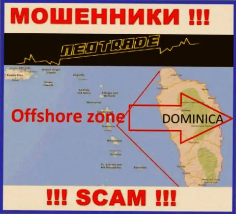За слив доверчивых клиентов internet-кидалам Neo Trade точно ничего не будет, поскольку они отсиживаются в оффшоре: 8 Copthall, Roseau Valley, 00152 Commonwealth of Dominica