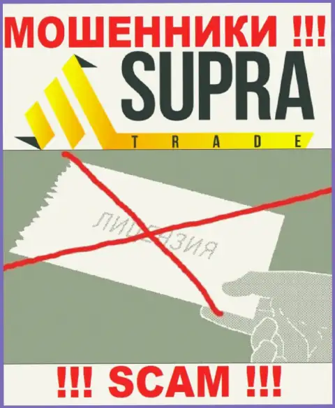 Организация SupraTrade - это МОШЕННИКИ !!! На их сайте не представлено информации о лицензии на осуществление деятельности