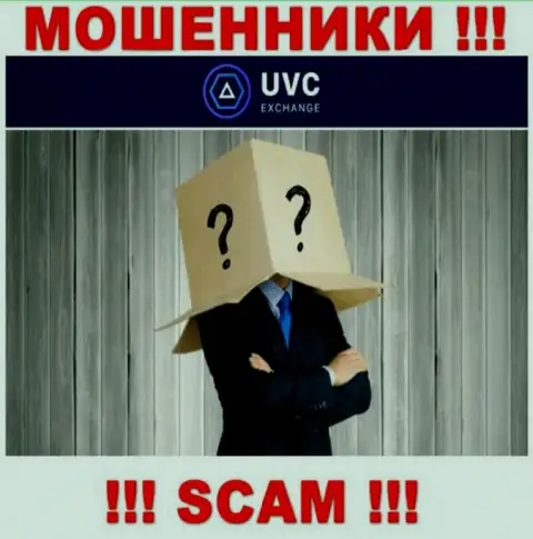 Не сотрудничайте с интернет мошенниками UVCExchange - нет сведений о их руководителях
