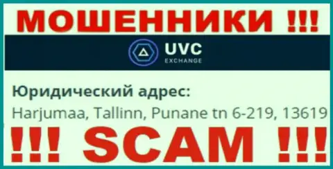 UVCExchange - это противоправно действующая организация, которая спряталась в офшоре по адресу: Harjumaa, Tallinn, Punane tn 6-219, 13619
