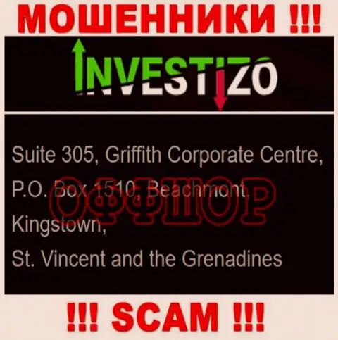 Не связывайтесь с интернет мошенниками Инвестицо Ком - обуют !!! Их адрес в оффшорной зоне - Suite 305, Griffith Corporate Centre, P.O. Box 1510, Beachmont, Kingstown, St. Vincent and the Grenadines