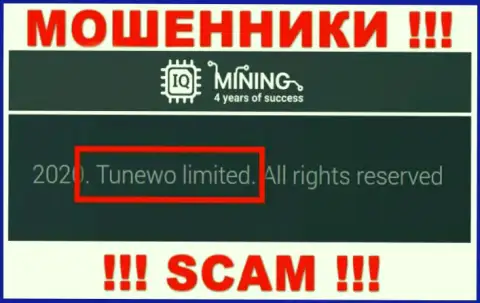 Обманщики IQ Mining сообщили, что Tunewo Limited руководит их лохотронном