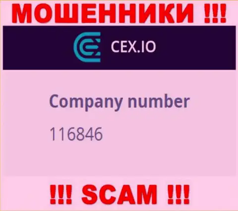 Регистрационный номер организации CEX: 116846