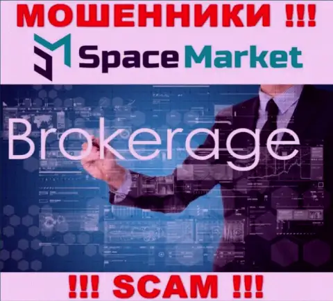 Область деятельности мошеннической конторы Space Market - это Broker