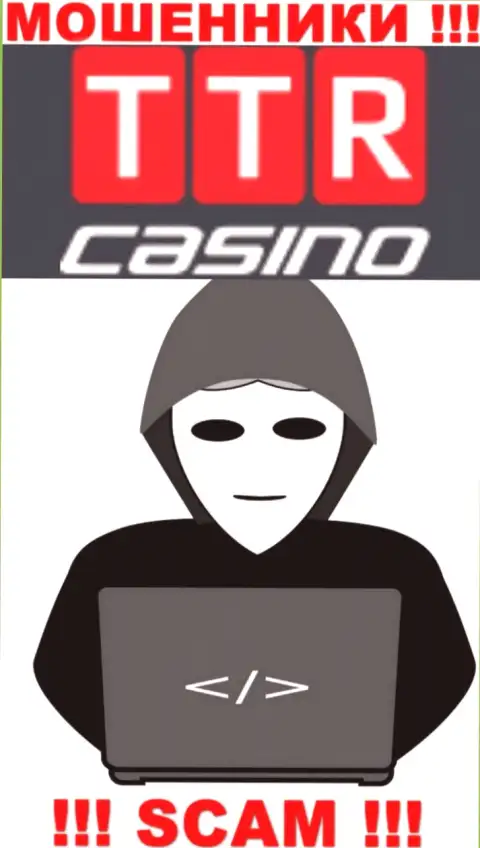 Изучив сайт мошенников TTR Casino мы обнаружили полное отсутствие сведений о их руководстве
