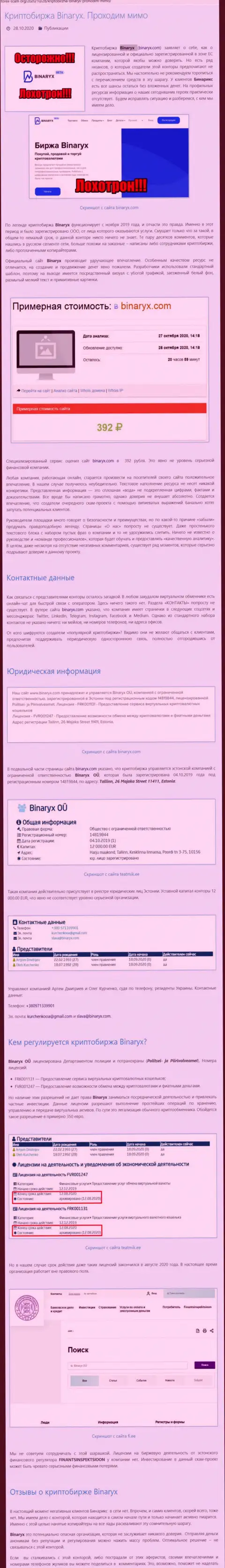 Binaryx Com - это МОШЕННИКИ !!! Воровство финансовых вложений гарантируют (обзор компании)