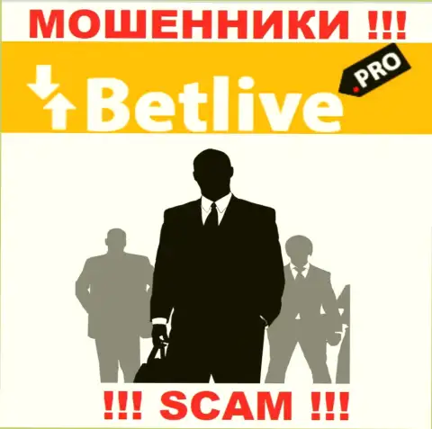 В организации Bet Live скрывают имена своих руководителей - на официальном информационном сервисе инфы нет