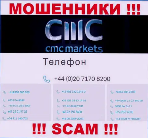 Ваш телефонный номер попался в загребущие лапы интернет мошенников CMC Markets UK plc - ждите звонков с разных телефонных номеров