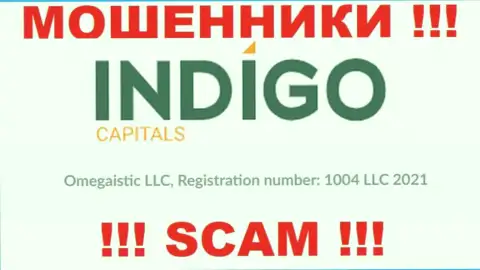 Номер регистрации очередной преступно действующей компании IndigoCapitals Com - 1004 LLC 2021
