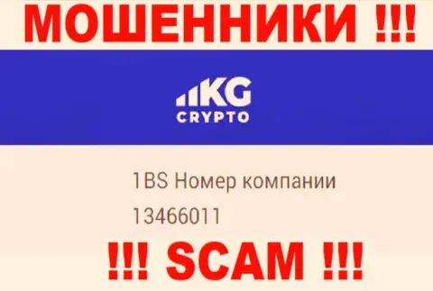 Регистрационный номер организации CryptoKG, Inc, в которую денежные средства лучше не вводить: 13466011