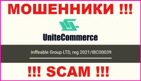 Inffeable Group LTD интернет мошенников Юнит Коммерс зарегистрировано под вот этим рег. номером - 2021/IBC00039