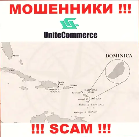 UniteCommerce World расположились в офшорной зоне, на территории - Dominica