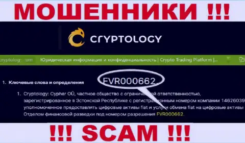 Cryptology представили на сайте лицензию на осуществление деятельности конторы, но это не мешает им воровать вложенные денежные средства
