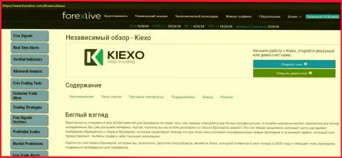 Краткая публикация об условиях торгов Форекс дилингового центра Kiexo Com на информационном портале форекслайф ком