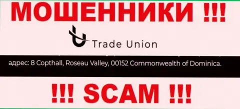 Абсолютно все клиенты Trade Union будут ограблены - эти обманщики пустили корни в оффшоре: 8 Copthall, Roseau Valley, 00152 Commonwealth of Dominica