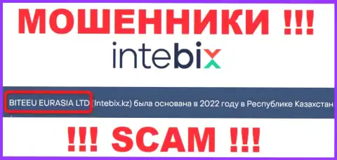 Свое юридическое лицо компания Intebix не скрывает - это BITEEU EURASIA Ltd