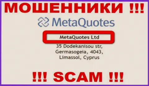 На официальном сайте MetaQuotes Ltd указано, что юр лицо компании - MetaQuotes Ltd