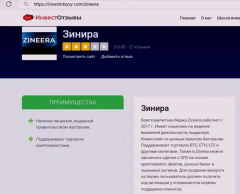 Обзор условий трейдинга дилинговой организации Зинеера Эксчендж на web-сервисе ИнвестОтзывы Ком