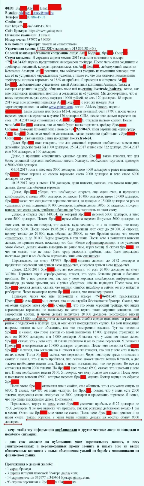 Гайнс - КИДАЛЫ !!! Ограбили очередного трейдера на 15 000 рублей